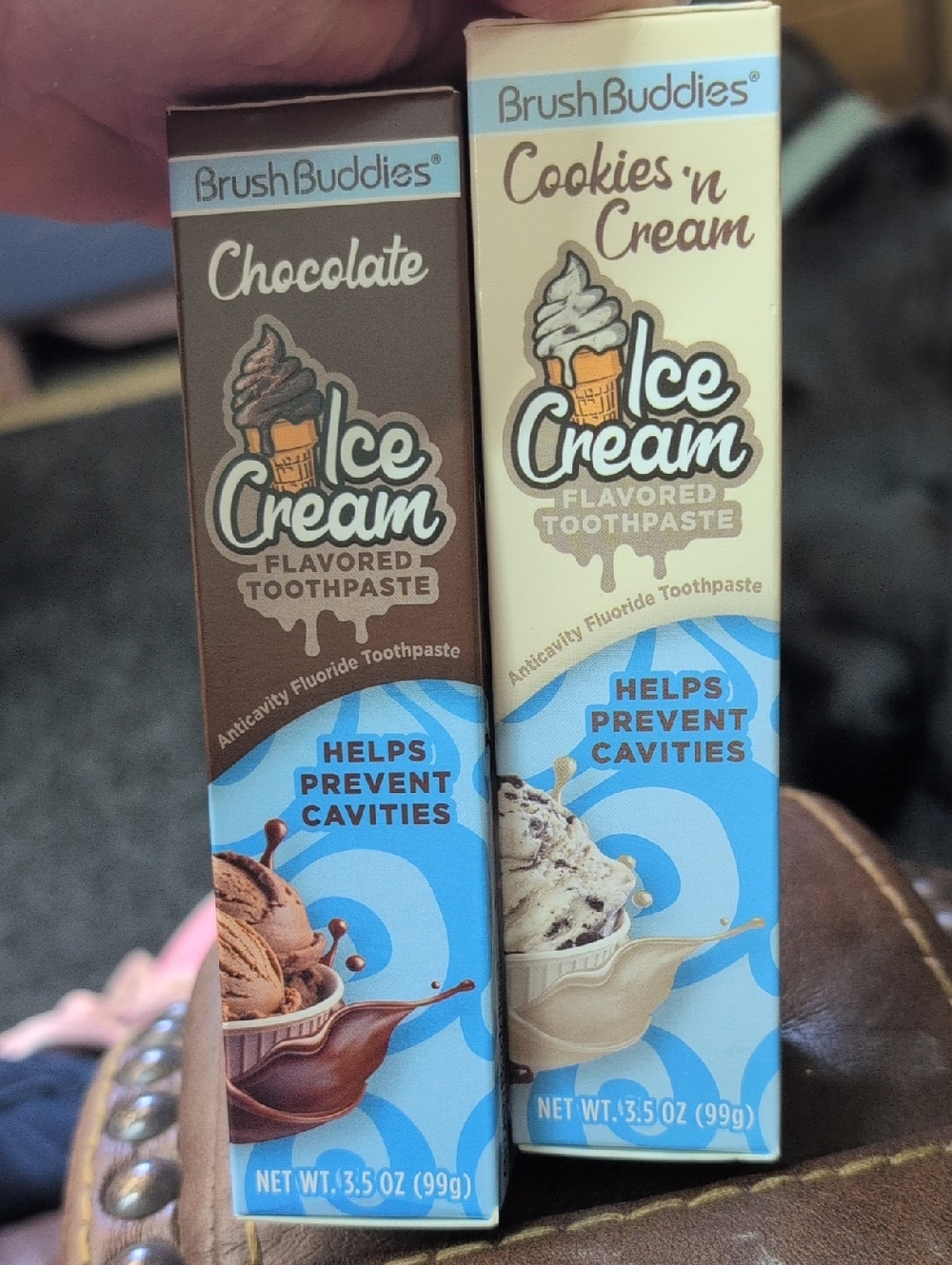 Kids Ice Cream Flavored Toothpaste - Chocolate & Cookies 'n Cream 3.5 Oz